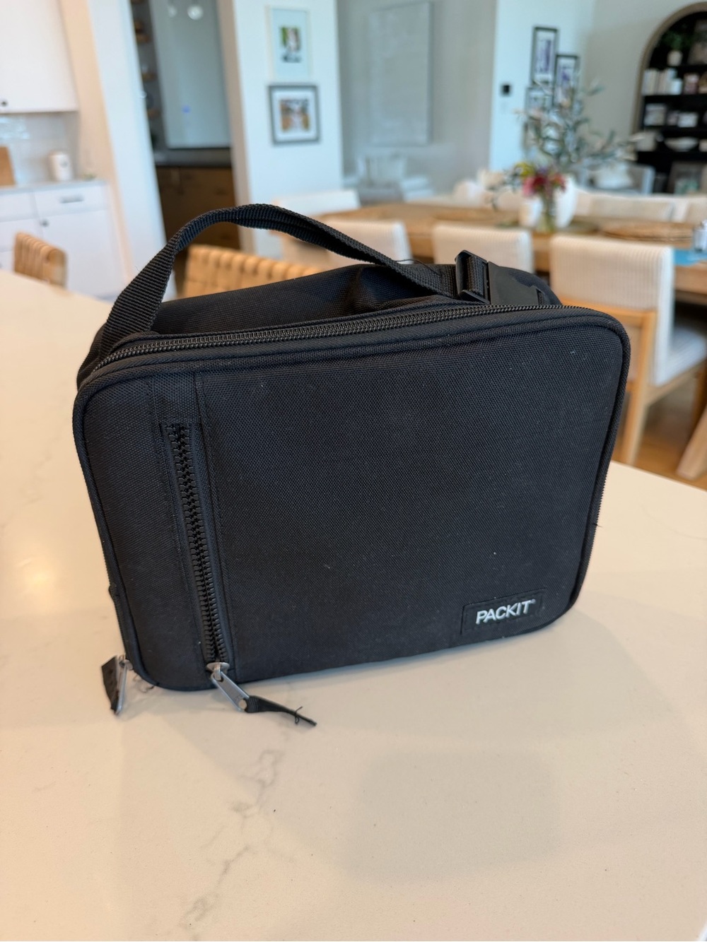 PackIt Insulated Black Lunch Bag with Carry Handle